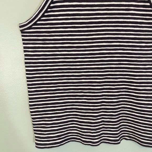 MADEWELL Halter Top Womens Small Stripe Crop Sleeveless Pullover Top Black White - Picture 8 of 8